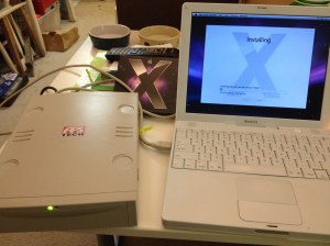 Using the external drive to install the system