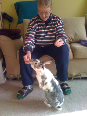 Getting a banana fix from his dealer