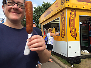 photo of Kelly with a Pronto Pup