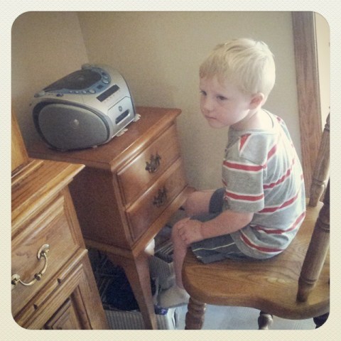 photo of Albert and the CD player